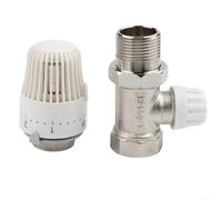 Alanmoship Valvola termostatica per riscaldamento a pavimento, regolazione automatica dell'acqua con corpo in ottone DN25 bianco argento