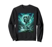 Alano Aurora Borealis Northern Lights Dog Forest Felpa