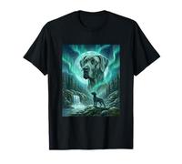 Alano Aurora Borealis Northern Lights Dog Forest Maglietta