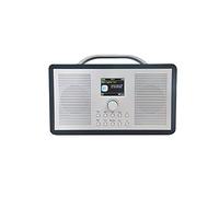 ALANO FM/DAB+ Radio/Bluetooth/AUX IN radio dab portatile a colori in legno con display a colori 2.4 TFT e doppia modalità sveglia, radio dab con design retrò per giardino e cucina (Nero)