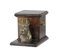 Alano I - un'urna per le ceneri del cane con una statuetta, un'urna elegante per