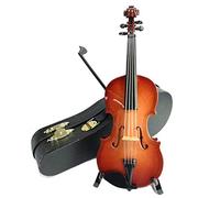 ALANO Modello di violino in miniatura con arco e supporto mini violino decorativo