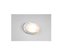 ALANO PLAFONIERA APPLIQUE DA ESTERNO OVALE FUSIONE DI ALLUMINIO BIANCA E VETRO SATINATO L.28,3CM IP44 1 LUCE ATTACCO E27