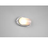 ALANO PLAFONIERA APPLIQUE DA ESTERNO OVALE FUSIONE DI ALLUMINIO BIANCA E VETRO SATINATO L.21,4CM IP44 1 LUCE ATTACCO E27