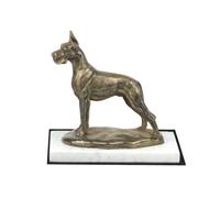 Alano - Statua Di Un Cane Su Marmo Bianco Art Dog DE
