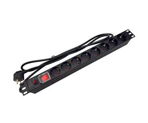 Alantec PZ022 Multipresa da Rack 19" con 8 prese CEE e interruttore,protezione da sovraccarico