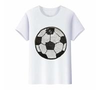 ALANTOP Maglietta a maniche corte con paillettes per bambini piccoli, ragazzi e ragazze, con collo tondo, reversibile, per età da 2 a 8 anni, 4-bianco, 4-5 Jahre