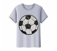 ALANTOP Maglietta a maniche corte con paillettes per bambini piccoli, ragazzi e ragazze, con scollo tondo, reversibile, per età da 2 a 8 anni, 2-grigio, 4-5 Jahre