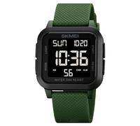 ALANTOP Orologio digitale unisex, multifunzione, per sport all'aria aperta, casual, cinturino in silicone, cronometro, sveglia, conto alla rovescia, doppio fuso orario, impermeabile fino a 50 m