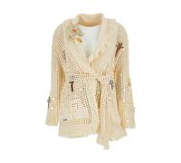 Alanui, ,Knitwear ,Donna ,Beige ,S Where the Waves Begin Cardigan