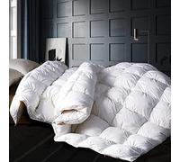 Alanzimo Piumone in piuma d'oca, per letto king size, lussuoso, medio calore, ultra morbido, 750 Fill-Power, con 8 linguette, 1842,7 g, soffice, 106 x 228 cm, design plissettato