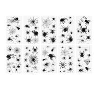 Alaoo 10 Fogli Tatuaggi Temporanei Finti, Adesivi Per Tatuaggi Cicatriziale, Adesivi Per Tatuaggi Di Simulazione Creativa, Adatto per Halloween, Giochi di Ruolo, Feste(Ragno-A)