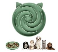 Alaoo 1pcs Ciotola Anti Ingozzamento, con Base Antiscivolo,Verde Militare,A | Ciotola in Silicone per Slow Food, Ciotola Interattiva per Mangiare lentamente, Adatto a Gatti e Cani di Piccola Taglia