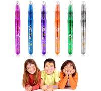 Alaoo 6pcs Tatuaggi Penne Bambini, Set di Penne Glitter per Body Art | Tattoo Pens in Gel Glitterato Pennarelli, Tatuaggi Temporanei Pennaper Viso e Corpo, per Halloween, Natale, Festa