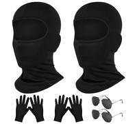 Alaoo Agente Costume Accessori, Spy Costume Set, Spy Costume Accessori | Inclusi occhiali da sole, cravatta, documento d'identità, porta carte, auricolari e cavo di comunicazione, per Cosplay