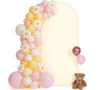 Alaoo Arco per Matrimonio Beige Backdrop Arco, 180 * 80cm Arco di Nozze Doppio Lato Backdrop, Progettazione della Cupola, Adatto per Matrimoni, Feste, Cerimonie, Banchetti e Decorazioni(Beige)