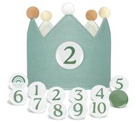 Alaoo Birthday Crown for Kids,Reusable Birthday Party Hat Crown with Interchangeable Number from 1 to 10, Felt Happy Birthday Hat, Birthday Party Tiara Headbands Gifts for Boys Girls, Verde