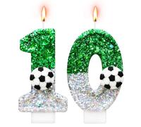 Alaoo Candele di Compleanno Calcio, Candele per Torta di 10° Compleanno