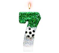 Alaoo Candele di Compleanno Calcio, Candele per Torta di 7° Compleanno