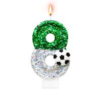 Alaoo Candele di Compleanno Calcio, Candele per Torta di 8° Compleanno
