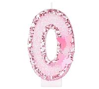 Alaoo Candele di Compleanno, Candele per Torta di 0° Compleanno, con Farfalla Candele Decorazione di Topper Torta, Candele per Torte, Decorazioni per Feste, Adatto a Ragazzi e Ragazze(Rosa-0)