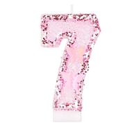 Alaoo Candele di Compleanno, Candele per Torta di 7° Compleanno, con Farfalla Candele Decorazione di Topper Torta, Candele per Torte, Decorazioni per Feste, Adatto a Ragazzi e Ragazze(Rosa-7)