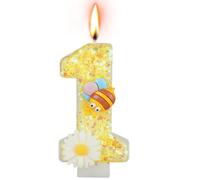 Alaoo Candele di Compleanno, Giallo Candele per Torta di 1° Compleanno