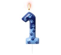 Alaoo Candele di Compleanno Piedi Blu, Candele per Torta di 1° Compleanno
