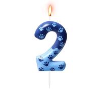 Alaoo Candele di Compleanno Piedi Blu, Candele per Torta di 2° Compleanno, con Piedi Blu Candele Decorazione di Topper Torta, Decorazioni per Feste, Adatto a Ragazzi e Ragazze(Piedi Blu-2)