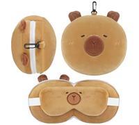 Alaoo Cuscino da Viaggio per Bambini, Cuscino da Viaggio 2 in 1 | Deformabile, Morbido Cuscino a Forma di U, con Simpatici Animali di Peluche, per il Collo per Auto,Aereo,Ufficio