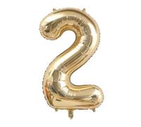Alaoo Palloncino Numero, Palloncino Numero 2 D'oro, 40 Pollici Palloncini con numeri di compleanno, Gonfiabili Elio o Aria, Decorazione per compleanno, festa, anniversario