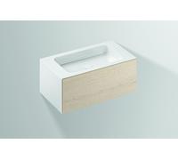 Alape WP.Folio2 Plan de toilette, 804x350x450mm, meuble sous-lavabo 1 tiroir à sortie totale, vasque sans trou pour robinet, 5155516000, 5155516000, Colorazione: Decorazione in legno rovere spazzolato