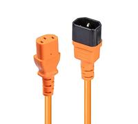 Lindy 1m IEC C14 to IEC C13 Extension Power Cable, Orange 1m Orange