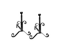 Alari per camino, FORGIATI coppia in ferro battuto Dimensioni 30x h 36 cm lavorazione artigianale in ferro attorcigliato torse nero