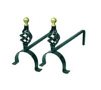 Alari pigna con pomoli in ottone per camino - cm.35