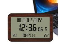 : Alarm Clock For Bedroom - Multi-Country LCD Desk Clock, High Definition Display Device | Small Portable With Multiple Language Settings, Night Living Home Sleeping Classroom Timekeeping Device For G