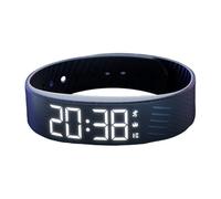 Alarm Watch, Silent Vibrating Digital Wristband Clock with Adjustable Strap, IP65 Waterproof, Smart Travel Timer for Heavy Sleepers School Outdoor Sports Men Women Kids Birthday Gift Idea, 5x1.8cm