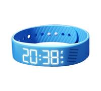 Alarm Watch, Silent Vibrating Digital Wristband Clock with Adjustable Strap, IP65 Waterproof, Smart Travel Timer for Heavy Sleepers School Outdoor Sports Men Women Kids Birthday Gift Idea, 5x1.8cm