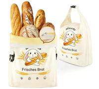alasemo Sacchetti Per Pane Riutilizzabili In Cera D'Api, Confezione Da 2 Con Base Autoportante, Mantengono Il Pane Fresco Con Cerniera E Chiusura A Scatto, Due Misure: L 35×25×10cm E S 31,5×21×10cm