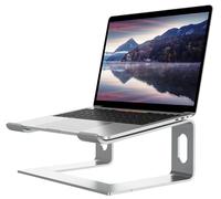 ALASHI Supporto per laptop per scrivania, Supporto ergonomico per notebook, Ascensore per laptop in metallo rimovibile, Supporto per montaggio di raffreddamento per PC da 10 a 15,6 pollici, argento