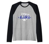 Alaska Bear Alaska L'Ultima frontiera Vintage Retro Maglia con Maniche Raglan