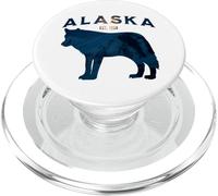 Alaska Est. 1959 Montagne del lupo e luna PopSockets PopGrip per MagSafe