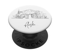 Alaska, il, ultima frontiera, orizzonte, viaggiare, souvenir, paesaggio urbano PopSockets PopGrip Adesivo