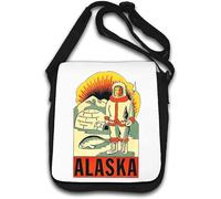 Alaska Inuit State Vintage Retro Style Travel Poster Borsa a tracolla Bianco
