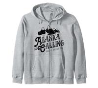 Alaska is Calling And I Must Go T Shirt Uomo Donna Montagne Felpa con Cappuccio