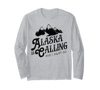 Alaska is Calling And I Must Go T Shirt Uomo Donna Montagne Maglia a Manica
