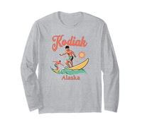 Alaska Kodiak AK Surfer Surf Spiaggia Pesca Vacanza Maglia a Manica
