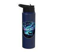 Alaska Lights Aurora Borealis Visualizzazione Viaggio di vacanza in Alaska Stainless Steel Insulated Water Bottle