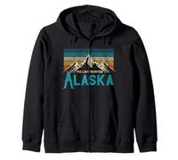 Alaska L'Ultima frontiera Vintage Montagne Natura Regalo Felpa con Cappuccio