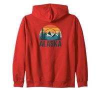 Alaska Retro Sunset Mountain Scene Scenic Outdoor Felpa con Cappuccio